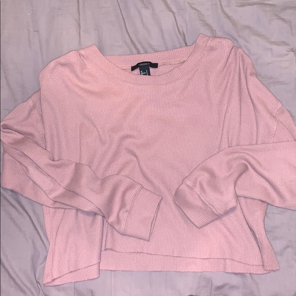 Forever 21 Tops - Blush Pink waffle Crop Top size small!